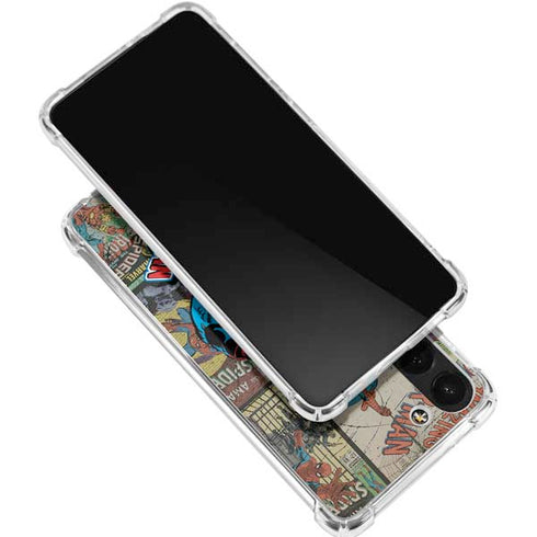 Marvel Classic Comics Amazing Spider-Man Collage Galaxy S24 FE Clear Case